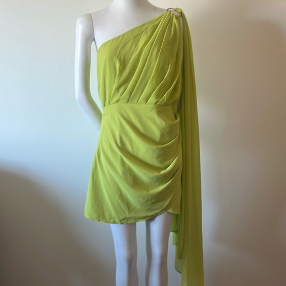 Luxxel Citron Cascade Mini Dress Size L New With Tag - Picture 2 of 11